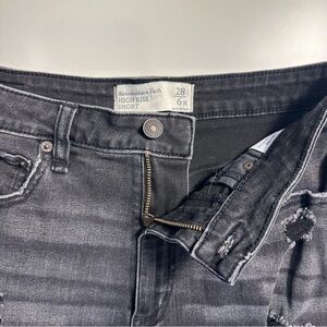 Abercrombie & Fitch High Rise Black Frayed Ripped Shorts